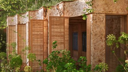 Mycelium pavilion with open facade