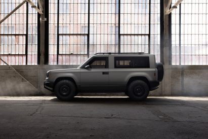 Photo of the Slate Truck with SUV kit side-on parked in a hangar
