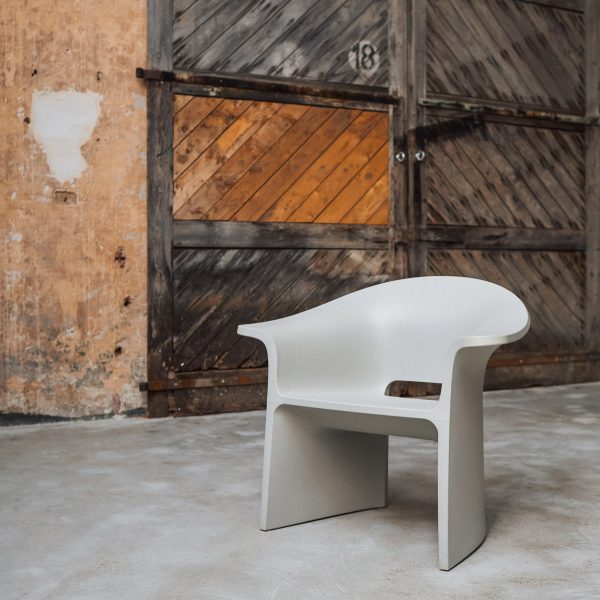 White recycled plastic chair