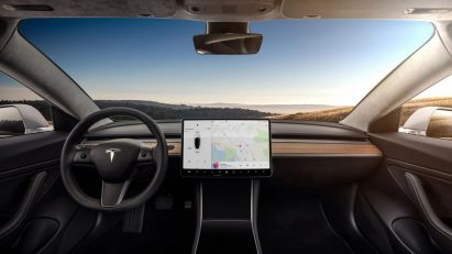 Tesla model 3 with screen dashboard