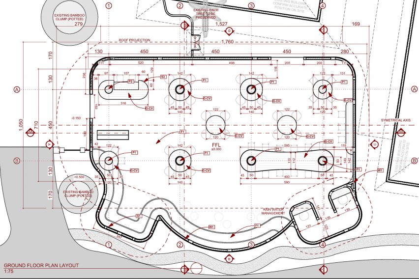Plan of Living Bridge by Jonathan Mizzi at the Green School