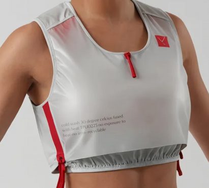 a photograph of a person wearing a garment designed to calm people down
