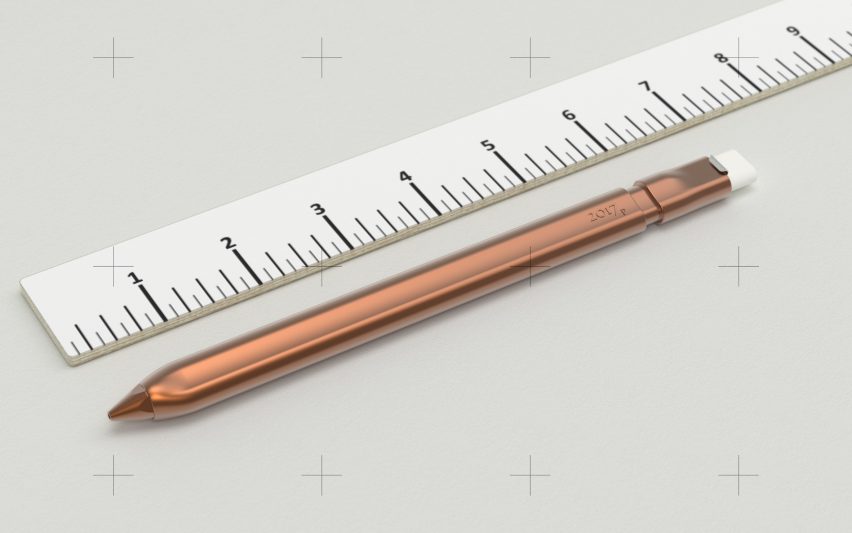 a visualisation of a ruler and pen laid next to one another
