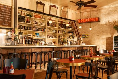 Pine flooring in Michael Hsu restaurant