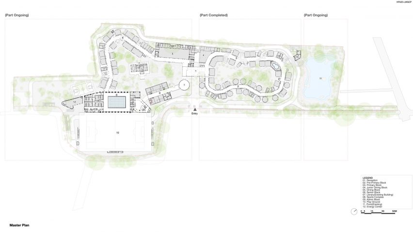 Plan of Shiv Nader School by Vastushilpa Sangath