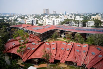 Aerial view of Shiv Nader School in Tamil Nadu
