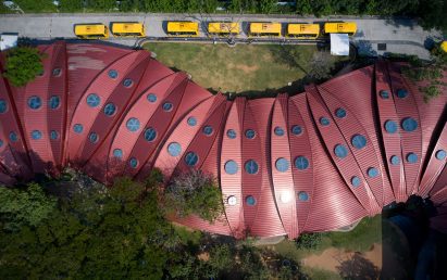 Overhead view of international school by Vastushilpa Sangath