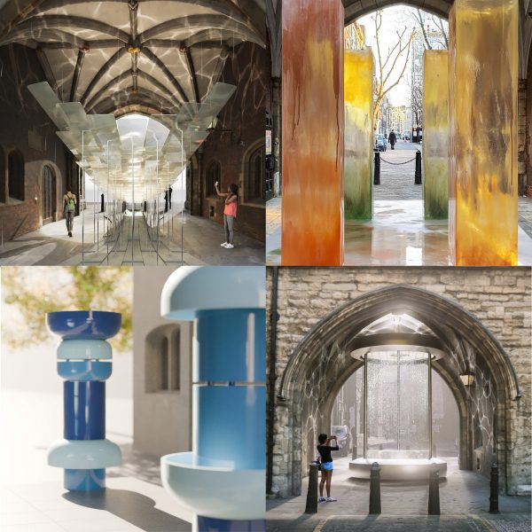 Four of the 15 shortlisted designs for the Shaping Water Competition