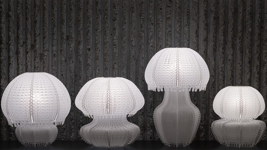 Polycycle Illumination turns plastic film waste into jellyfish-like lamps