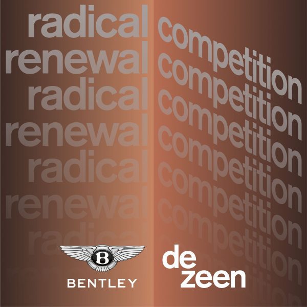 Graphic identity of Dezeen and Bentley's Radical Renewal Competition in brown