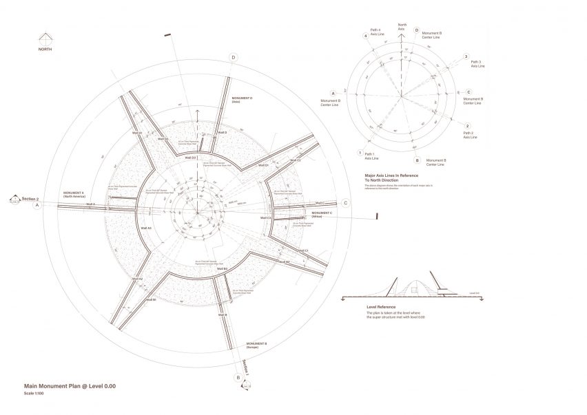 Plans for ET-302 Memorial Monument and Park by Alebel Desta Consulting Architects and Engineers