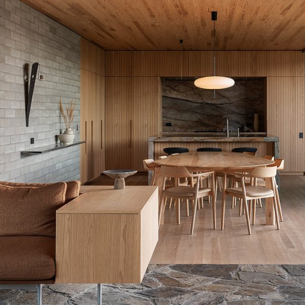 Timber kitchen at Wanaka holiday house