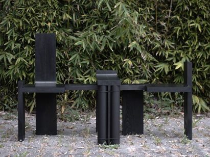 Bench and chair by designer Seojun Yun as part of Forbo's student challenges. Photo by Marie Kang.