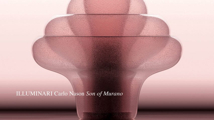 Photo of abstract glass light with text overlay