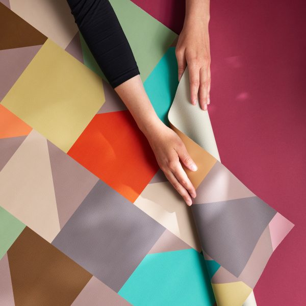 Colourful patterned Mosaic fabric by Designtex