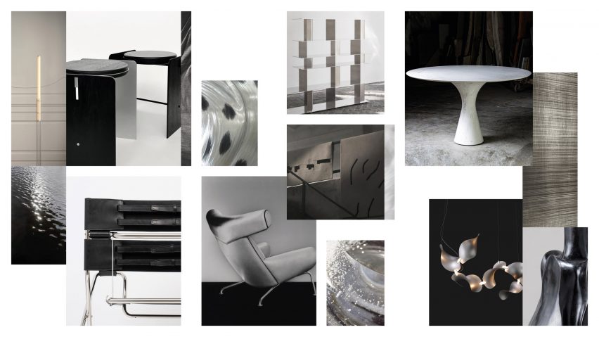 Collage of photos of furniture