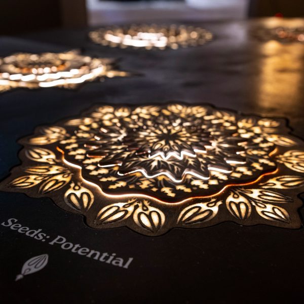 Lit up patterned art work