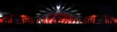 3D projection mapping at The Hangar stage at Adriatic Sound Festival