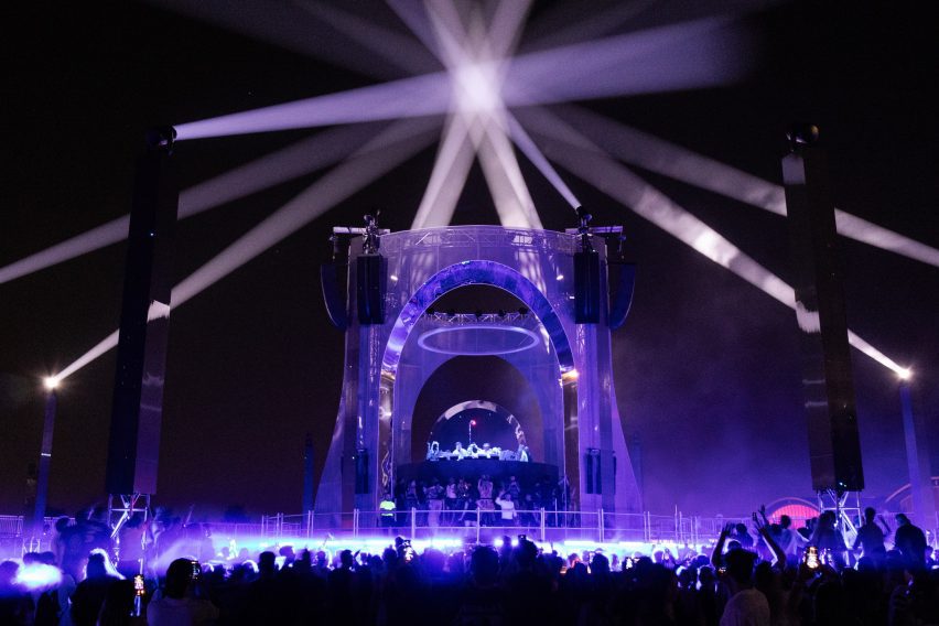 Lights above The Temple at Adriatic Sound Festival