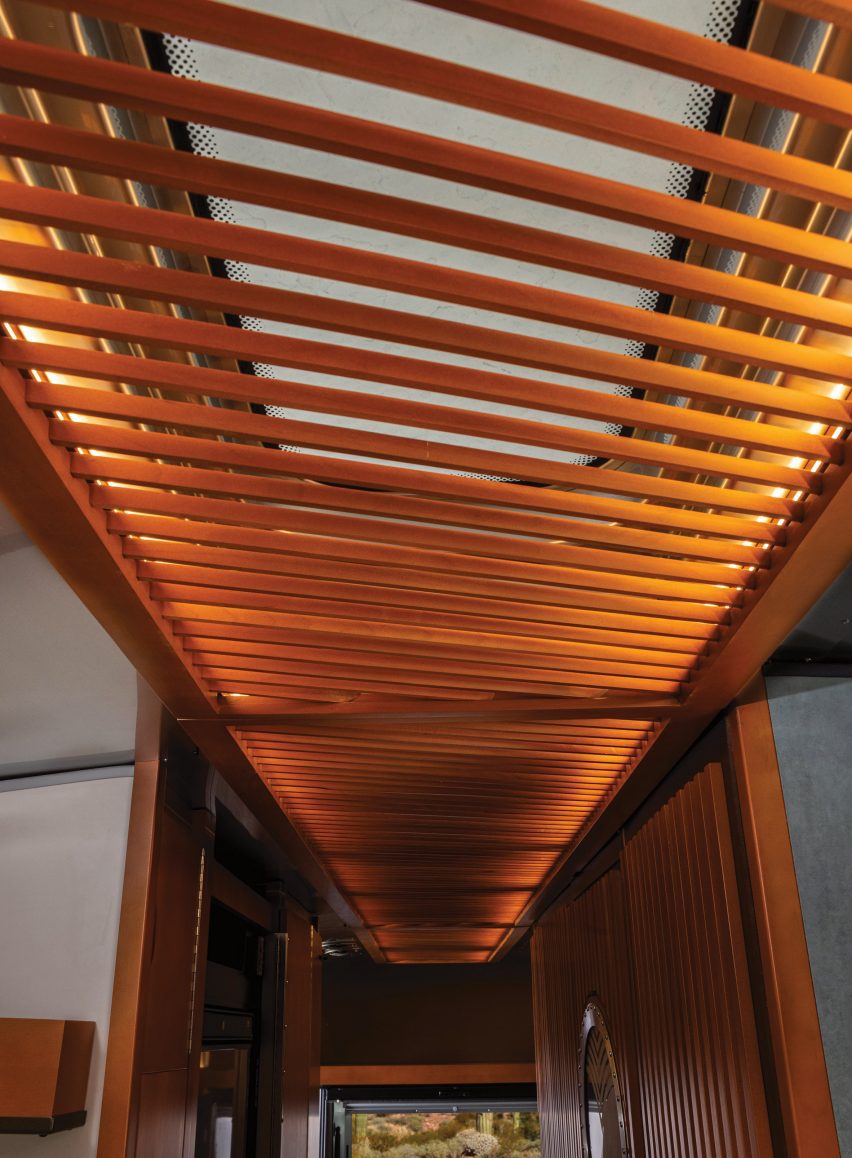 Wood screen on lights