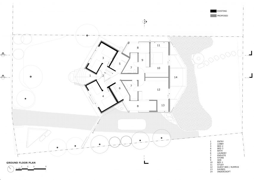 Plan of Cake House by Alexander Symes Architect