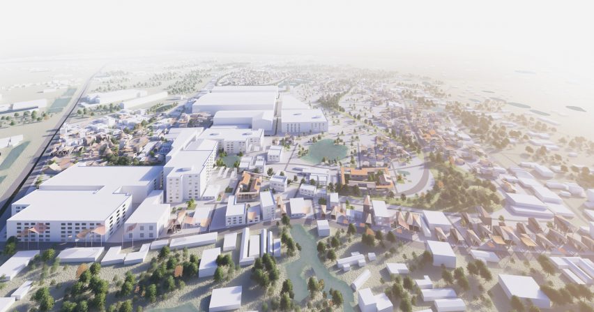 a visualisation of a town from above