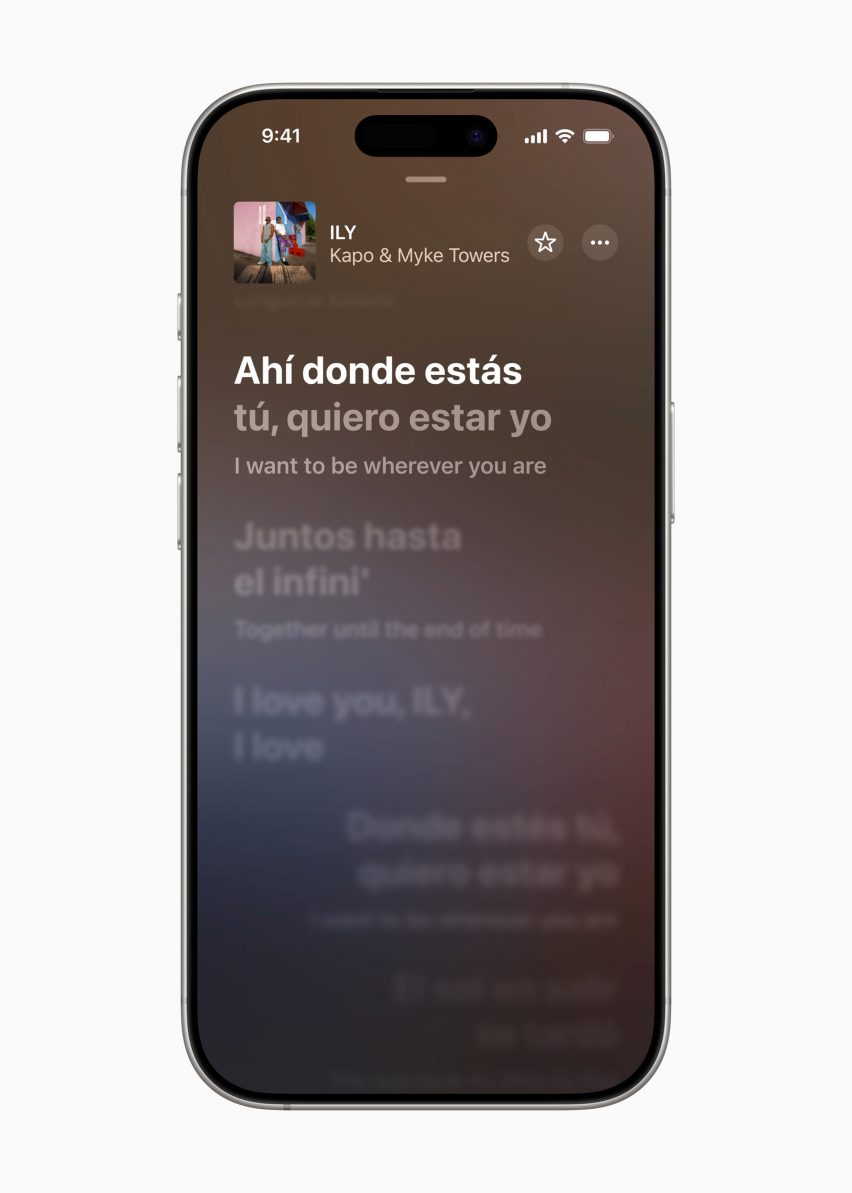 Translated text on iPhone