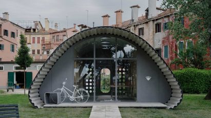 Image shows a small home designed by Norman Foster Foundation