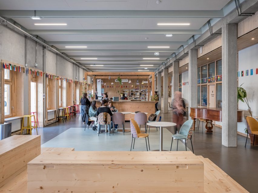 James Baldwin Media Library and Refugee House by Associer