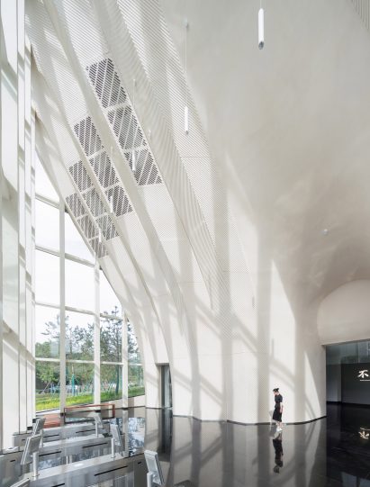 Lobby interior at cultural space by Atelier Alter Architects