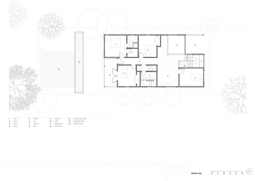 Plan of Balmoral Hillside House by Kieron Gait Architects