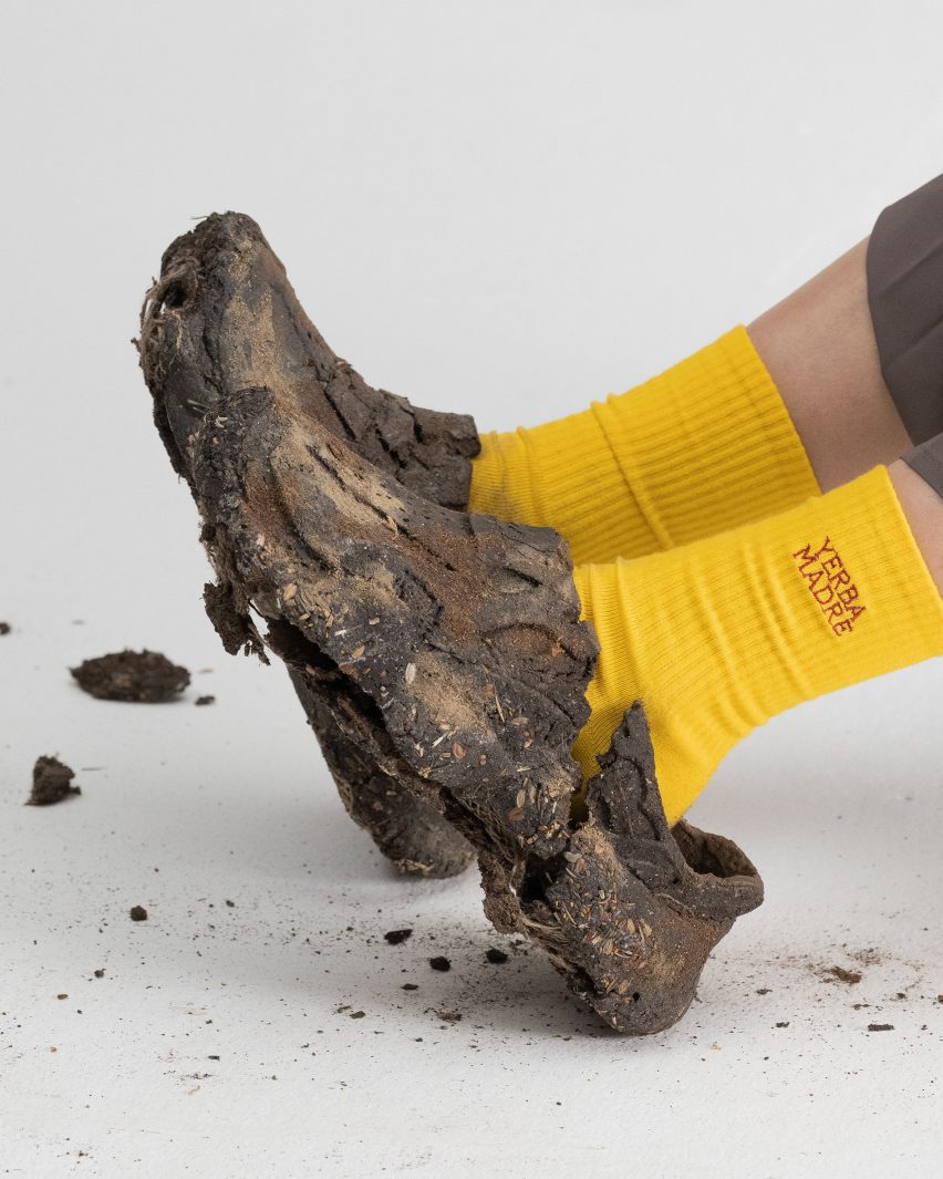Person sitting with yellow socks
