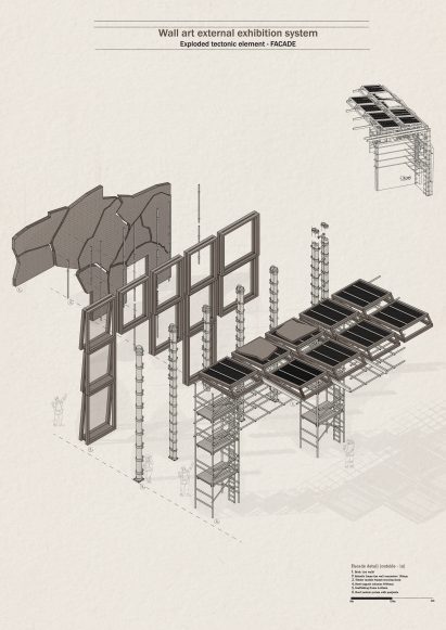 a diagram showing parts of a building design in tones of black