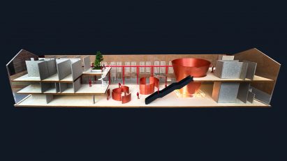 a visualisation of a building dedicated to jewellery making
