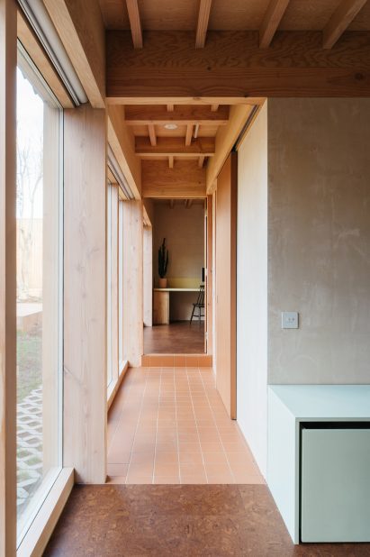 Timber roof beams on London house