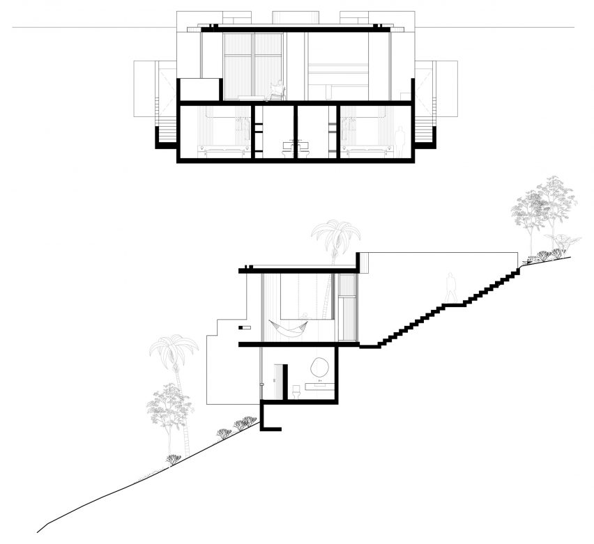 Sections of Casa Tobi by Espacio 18 Arquitectura