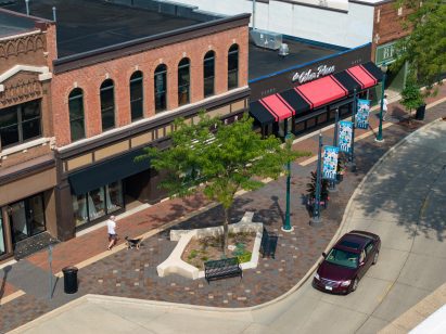 Aerial view of Cedar Falls