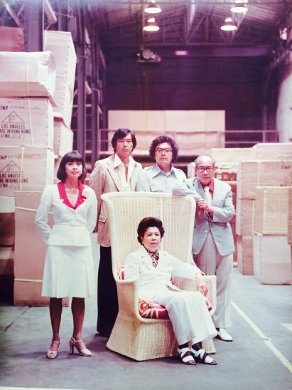 Fong family in warehouse