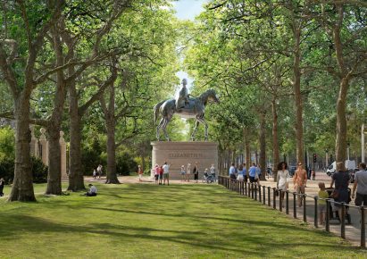Render of the Queen Elizabeth II statue in St James's Park