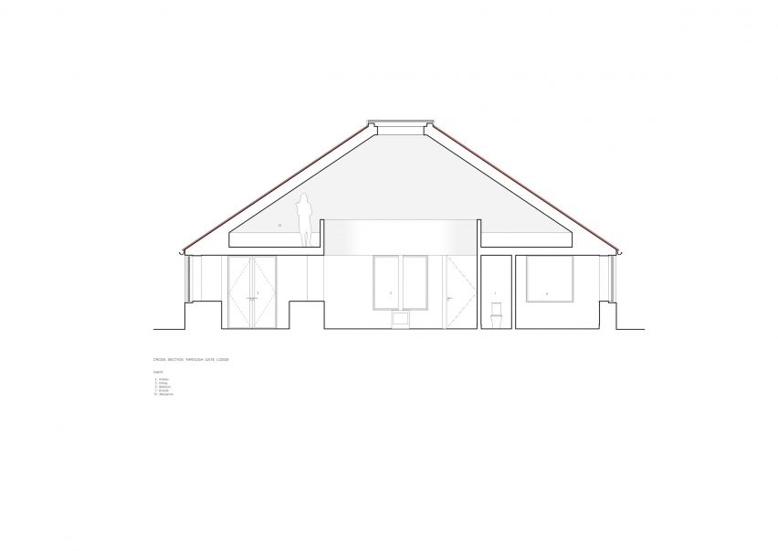 Section of Gate Lodge by A2 Architects
