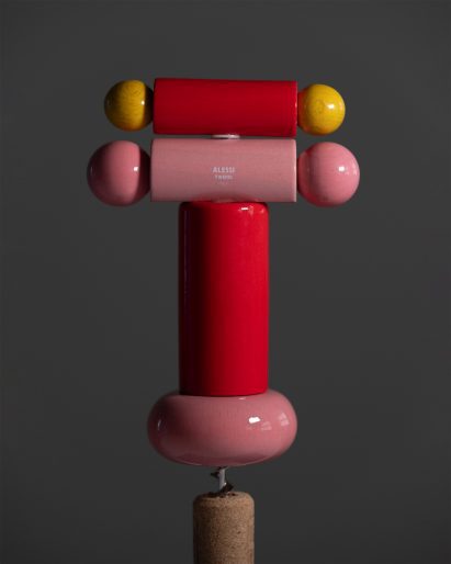 Corkscrew, designed by Ettore Sottsass, manufactured by Alessi. Selected by Mette and Rolf Hay of Hay for second Well Made exhibition, Godt Lavet, by Pearson Lloyd