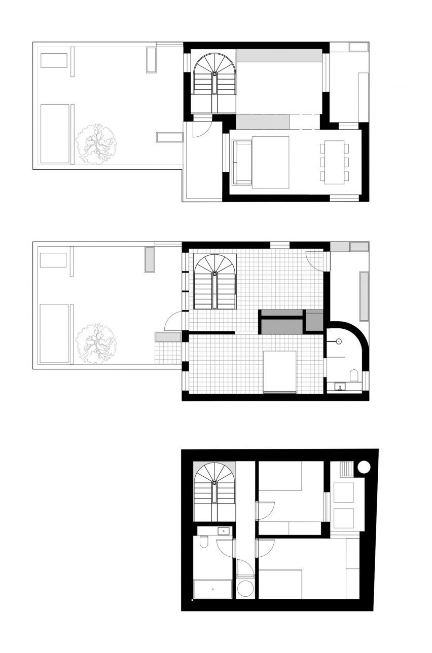 Plan of Twin House by Graeme Williamson Architects
