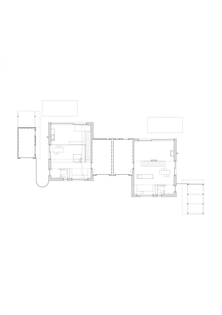Plan of House with One Pillar by Buero Wagner