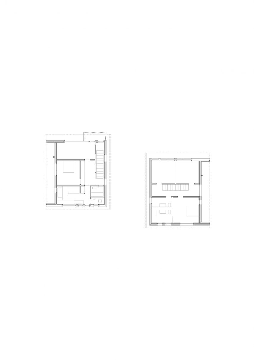Plan of House with One Pillar by Buero Wagner