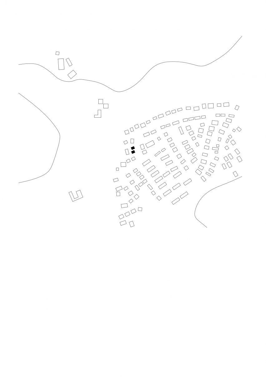 Plan of House with One Pillar by Buero Wagner