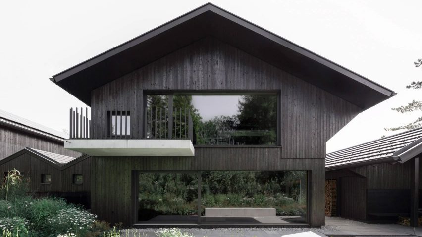 Charred-timber house
