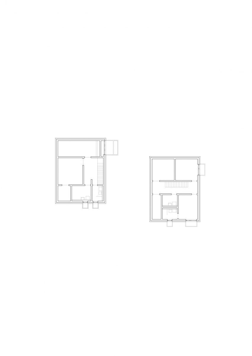 Plan of House with One Pillar by Buero Wagner