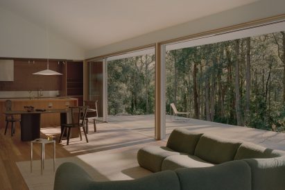 Living area within the Ironbark House in New South Wales