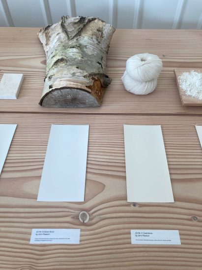 White colours with the materials that inspired them