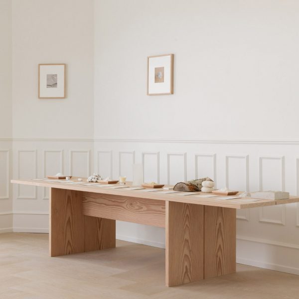 John Pawson colour samples on wooden table